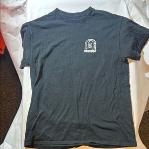 Rest Easy ‘No Regrets Only Memories’ Black Graphic T-Shirt w/ Skeleton Cheers